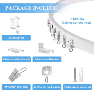 Modern Long Heavy Duty PVC Curtain Track Rails Universal Bendable Flexible Sliding Home Window Accessories Inthetrend White - Product Image 2