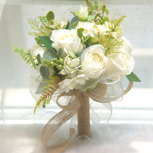 2026 Modern Wedding Bouquets Crystal Roses Bridal Bridesmaid Hand Holding Silk <b>Artificial</b> <b>Flowers</b> Toss Bouquet - Product Image 2