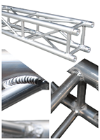Sistema de Truss para DJ, de Aluminio, Plateado, Diseño Modular de Líneas Cuadradas, Instalación Rápida, para Escenarios de Eventos