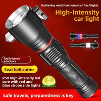 Vente directe usine Nouvelle lampe de travail d'urgence multifonctionnelle en alliage d'aluminium avec marteau de sécurité et lampe torche LED rechargeable