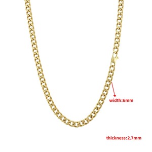 Collar Cubano 2026 de Acero Inoxidable 316L Chapado en Oro, Venta al por Mayor para Hombres y Mujeres - Product Image 6