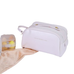 Bolsa de Aseo de Viaje, Bolsa de Maquillaje Portátil, Gran Capacidad, Doble Cierre, Ligera, Blanca, Impermeable y Expandible - Product Image 5