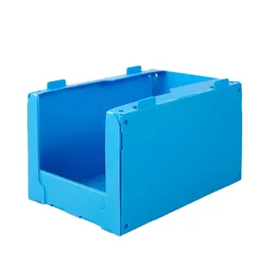 도매 pp 맞춤형 접이식 쌓을 수있는 코르플루트 correx 플라스틱 저장 따기 상자 의류 상자
