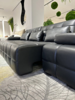 Ensemble de canapés modulaires modernes de grande taille, canapé moelleux à bulles, revêtement en cuir synthétique, rembourrage en éponge pour hôtels