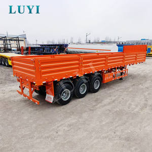 Semi-<span class=keywords><strong>remorque</strong></span> à panneaux latéraux 3 axes avec prix extrêmement réduit pour le transport de marchandises en vrac, semi-<span class=keywords><strong>remorque</strong></span> à panneaux latéraux orange - Product Image 2