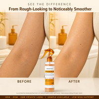 Spray Exfoliant Corporel à l'Acide Kojique et au Curcuma Marque Blanche AHA PHA Niacinamide pour les Bosses de l'acné kératique, les Taches Brunes sur les Genoux, les Aisselles et la Ligne du Bikini