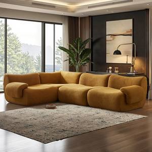 Nuevos Productos de Tendencia 2026, Sofá Seccional Modular Cuadrado Comprimido, Terciopelo Sherpa, Moderno, Bajo Costo de Envío - Product Image 1