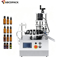 Machine de remplissage et de bouchage semi-automatique de liquides pour emballages de petites séries de cosmétiques et de produits alimentaires