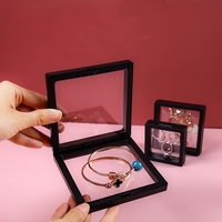 Boîtes de Présentation Flottantes 3D à Suspension pour Bijoux, Cadre Transparent en Plastique PE