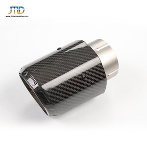 ブラックユニバーサルカーボンファイバー排気口51-76 MM 4 "101MM排気テールパイプ - Product Image 2