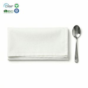 Servilletas Reutilizables Impermeables Blancas de 20x20 Pulgadas para Restaurante, Pedido al por Mayor B2B, Mezcla de Polialgodón, Etiqueta Personalizada para Decoración de Eventos - Product Image 1
