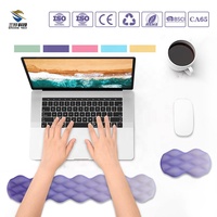 Repose-poignet ergonomique en mousse à mémoire de forme violet dégradé avec transfert thermique et base antidérapante – Disponible en stock pour usage bureau et domicile
