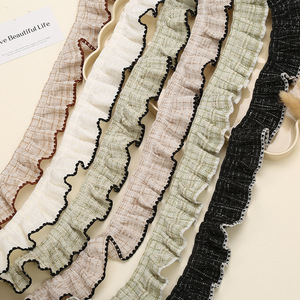 Vente en gros 5cm petit parfum à volants dentelle sangle Bouquet tissu emballage cadeau bricolage robe <span class=keywords><strong>jupe</strong></span> nœud ruban garniture - Product Image 1