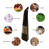 Groothandel Zwarte Kraft Papier Stand-up Pouches Vochtbestendige Voedselverpakkingszakken PE Ritssluiting voor Thee Koffiebonen Gedroogd Fruit