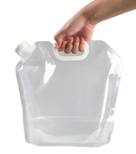高容量户外水袋5/10L折叠罐PE无味安全密封轻质饮用水储水袋