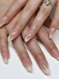 Ongles press-on à pointes françaises colorées, <span class=keywords><strong>pastel</strong></span>, noires ou scintillantes sur base transparente/nude - Product Image 2