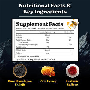 Palitos de resina Shilajit puros del Himalaya personalizados con miel orgánica 30 palitos de miel Shilajit del Himalaya - Product Image 2