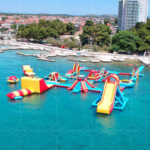 Parc aquatique flottant de mer gonflable d'île flottante commerciale drôle de Guangzhou pour le parc de parcours d'obstacles d'eau - Product Image 2