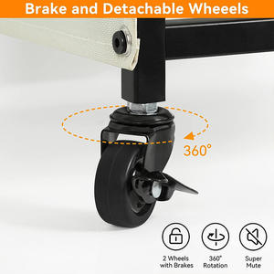 Fabricant de paniers à linge roulants 100L personnalisables sac amovible grand organisateur de chambre à coucher paniers de rangement de salle de bain vêtements - Product Image 5