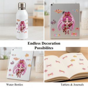 Glossy Transparent Sticker Table, Cute Cartoon Sticker Table, Custom Waterproof Kiss Cut Sticker Table - Product Image 3