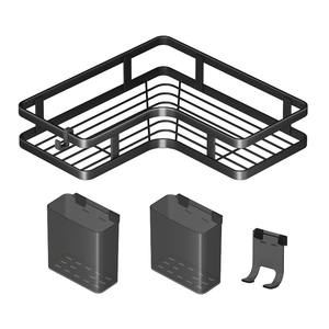 Support de rangement mural en métal à double niveau du fabricant professionnel pour salle de bain toilette cuisine coin-support <span class=keywords><strong>Triangle</strong></span> sans poinçon - Product Image 3