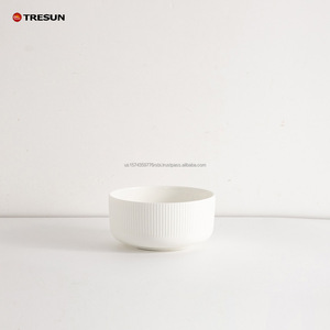 Vajilla de Porcelana Blanca Mate con Relieve, Estilo Contemporáneo y Chic, Resistente al Calor, para Decoración Moderna del Hogar - Product Image 2