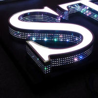 Lettres d'entreprise lumineuses en acier inoxydable 3D personnalisées de luxe, enseigne rétroéclairée par LED IP65 pour la décoration murale intérieure de l'entreprise