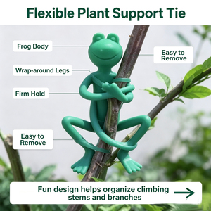 Soporte Flexible para Plantas con Revestimiento Plástico Moderno en Forma de Rana, con Sujetador de Tallos para Uso en Interiores/Exteriores - Product Image 3