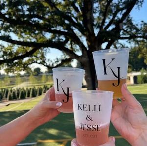 Vasos Personalizados con Apellido para Boda, Vasos Esmerilados para Recepción de Boda, Cena de Ensayo, Recuerdos para Fiesta de Compromiso - Product Image 2
