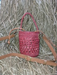 Bolso Tote de Rafia Estilo Rabane, Forro Penja, Cierre de Botón, Detalles en Cuero, Hecho a Mano, Uso Diario, para Regalos - Product Image 3