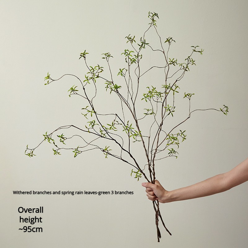 Feuilles de pluie printanière de branches mortes - Vert, paquet de 3