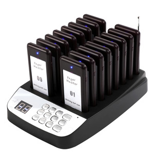 Free Logo Printing Take-out Restaurant <strong>Queue</strong> Number Wireless Food Buzzer with One Transmitter and 16 Pagers - Product Image 5