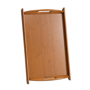 Chinese Style <b>Tea</b> <b>Tray</b> With Double Handles Brown Wood Multi Purpose Serving Plate For Home Hotel Teahouse Use - Product Image 5