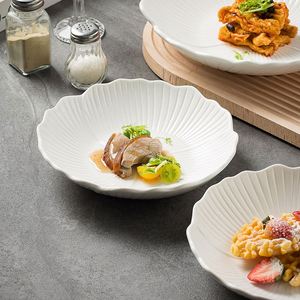 Nordic Unique <b>Ceramic</b> <b>Plate</b> Household Flower Shaped <b>Ceramic</b> Steak Pasta Spaghetti Fruit Sweet Dessert Serving Show <b>Plate</b> - Product Image 2