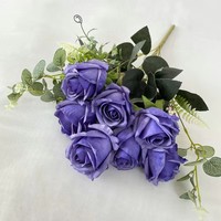 Hoogwaardige blauw-paarse kunstzijde bloemstukken van kunstmatige bloemen, leeuwenkruid en hyacint - perfecte bruiloftdecoratie voor woonkamer/eetkamer