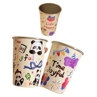 Tasse à eau en acier inoxydable 304 à couvercle simple, motif graffiti original, pour camping, pique-nique, bière, café, thé, design mignon de dessin animé