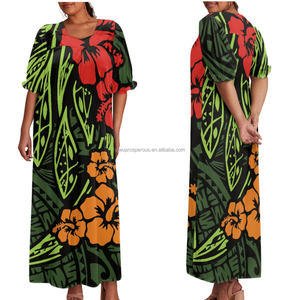 Conjuntos de Ropa para Parejas, Estilo Tatuaje Tribal, Ropa para Él y para Ella, Ropa Polinesia para Mujer Combinada con Camisas para Hombre - Product Image 5