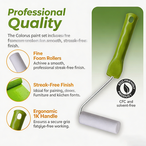 Lot de rouleaux à <span class=keywords><strong>peinture</strong></span> en éponge de 5 pouces, vente en gros d'usine, 10 recharges, 2 cadres, bac à <span class=keywords><strong>peinture</strong></span>, en vrac, pour usage professionnel et domestique - Product Image 2