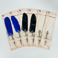 Stylo plume vintage noir pour calligraphie et dessin DIY - Fournitures d'écriture multifonctions avec plume d'oie