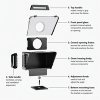 Téléprompteur T24 à prix réduit pour téléphone portable, tablette, grand écran, appareil photo reflex numérique, portable, pour diffusion en direct et sous-titres