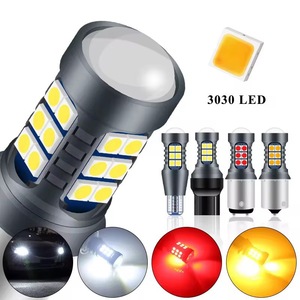 Clignotant LED rouge jaune 1156 P21W Ba15S 1157 Bay15D 3030 27Smd 7440 3157 7443 pour feu de recul automatique - Product Image 2