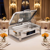 Intelligenter elektrischer rechteckiger Chafing Dish mit Touch-Steuerung aus Edelstahl – Speisenwärmer für Catering, Buffet und Restaurant