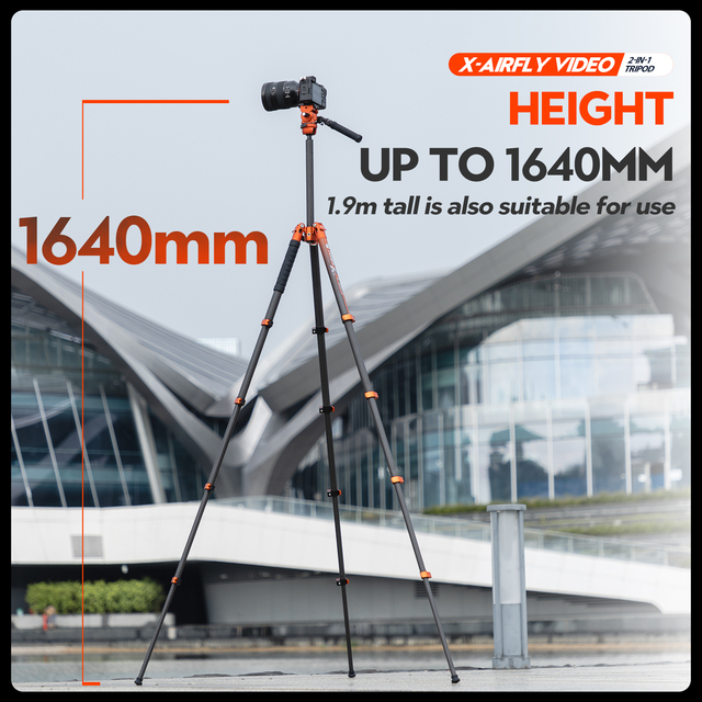 Fotopro Professional Carbon Fiber Travel Tripod Lightweight 2-In-1 Tripod Portable Camera Tripod Stand