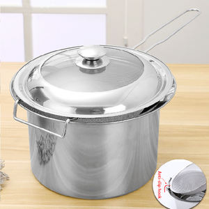 Ustensiles de cuisine en acier inoxydable : Pot à huile, Friteuse, Marmite, Casserole à pâtes, Passoire, Récipient – Usage commercial et domestique - Product Image 6