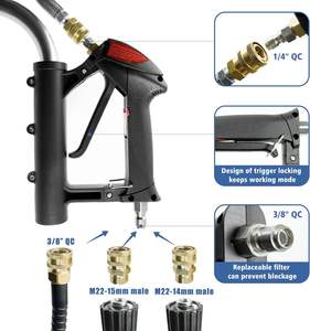 Mesin cuci tekanan pegangan ganda rumahan baja tahan karat 4 inti pipa pengganti 2 adaptor selang untuk pembersihan jalan masuk - Product Image 5