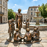 Statue d'art artisanale en bronze moulé à la cire perdue pour la décoration de maisons et de bureaux de luxe, sculpture de jardin en bronze
