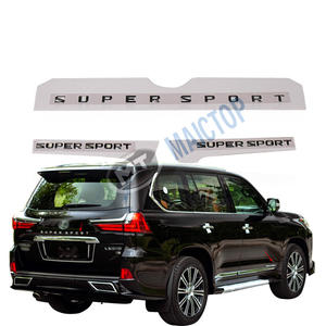 Maictop accesorios de coche ABS Auto puerta lateral trasera maletero carta etiquetas adhesivas para LX <span class=keywords><strong>570</strong></span> LX570 <span class=keywords><strong>2018</strong></span> etiqueta insignia logo Set - Product Image 1
