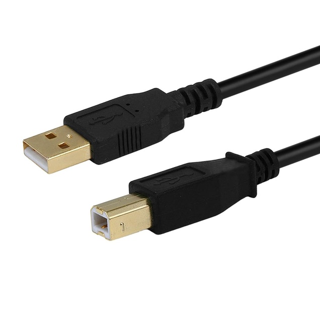SYONG 15 Feet Black USB-A Male to USB-B Male 2.0 Cable 28 24AWG Gold Plated Braid Shielded PVC Jacket for Computer & Printer