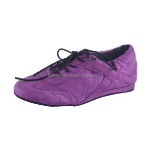 Zapatos de Baile Profesionales Unisex Cómodos de Ante Sintético Naranja para <span class=keywords><strong>Bachata</strong></span>, Baile de Salón, Jazz, con Suela Cepillada y Tacón Plano - Product Image 3