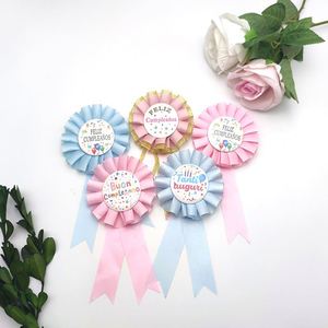 Custom Tinplate Cartoon Ribbon Rose Prom Corsage School Celebration Wedding <b>Birthday</b> Party Ribbon Rosettes Corsage Flower <b>Badge</b> - Product Image 5